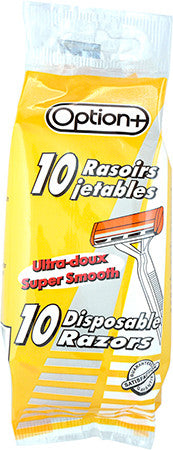 Option+ Comfort Coated Disposable Razors | 10 Razors
