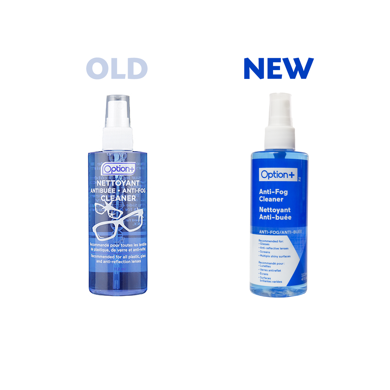 Option+ Anti-Fog Glasses Cleaner Spray | 112 mL