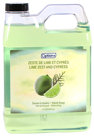 Option+ Lime Zest & Cypress Refreshing Hand Soap | 1 L