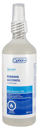 Option+ Rubbing Alcohol Compound Spray - Ethyl Alcohol 70% | 300 ml
