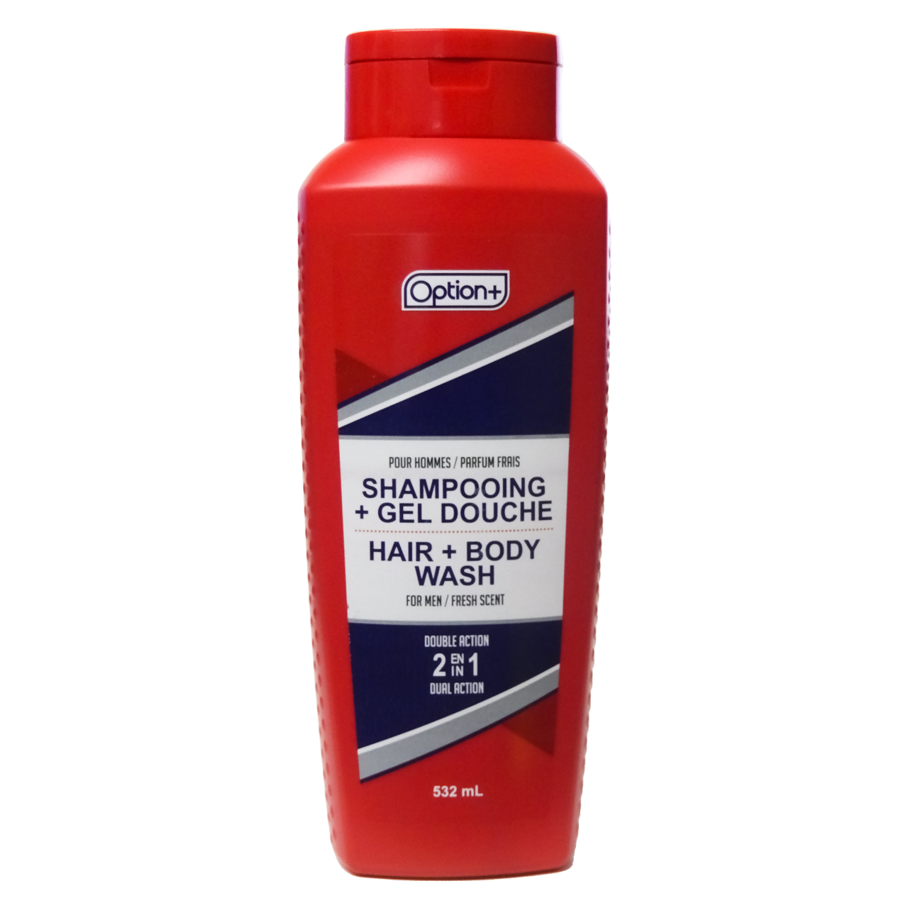 Option+ Hair + Body Wash For Men Double Action 2IN1 - Fresh Scent | 532 mL