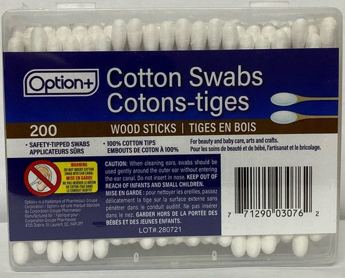 Option+ Cotton Swabs | 200 Swabs