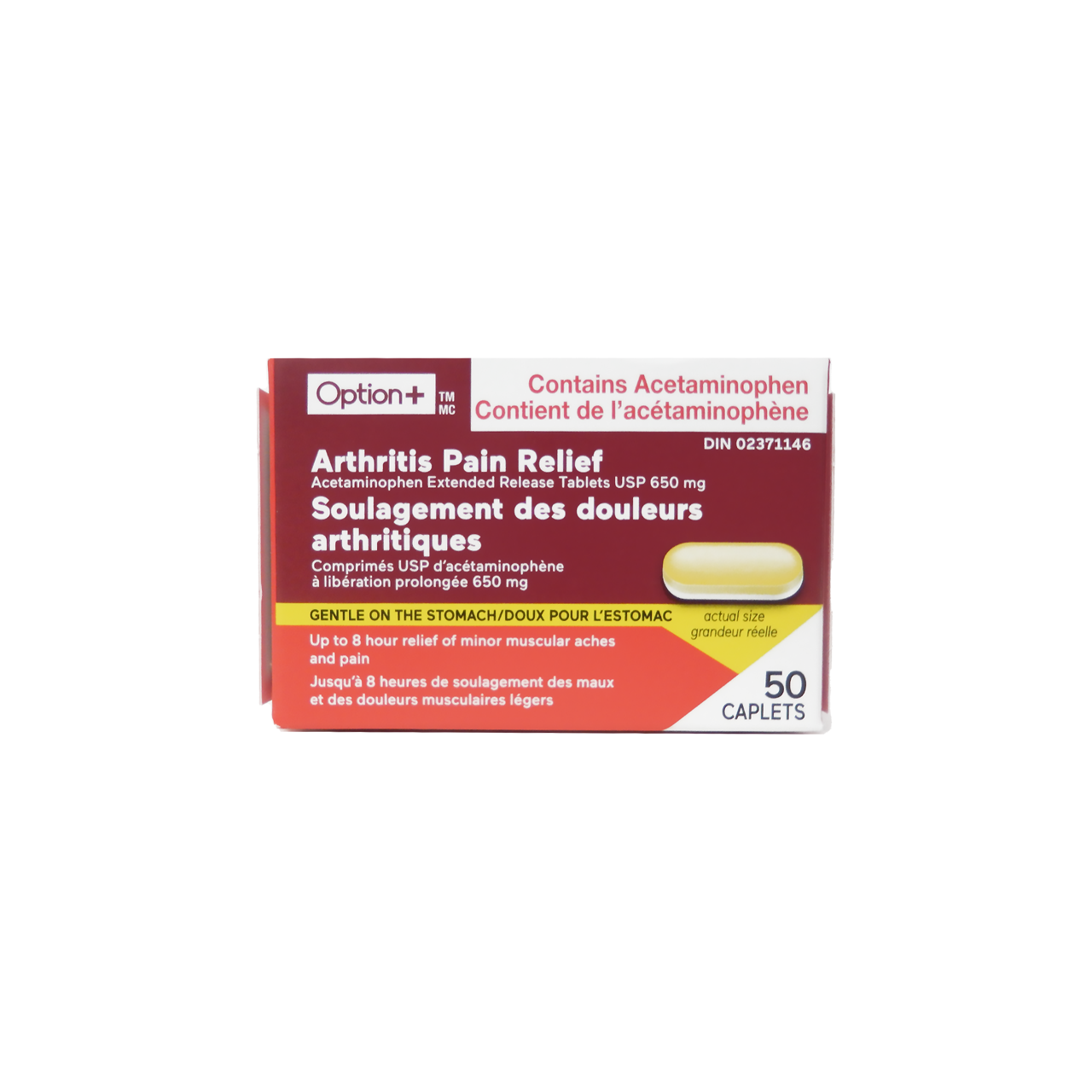 Option+ Arthritis Pain Relief 650 mg Extended Release | 50 Caplets