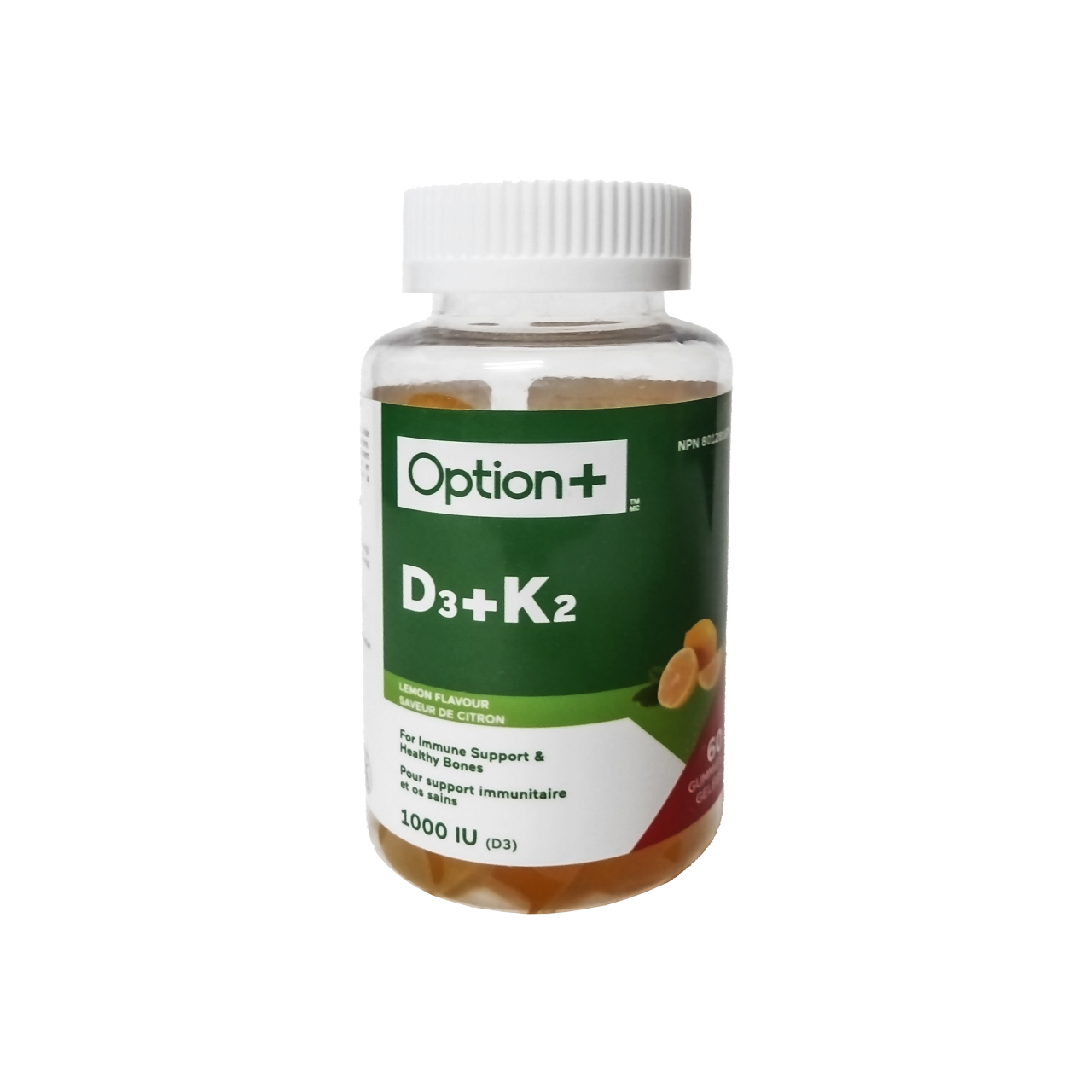 Option+ D3 + K2 1000IU - Lemon Flavour | 60 Gummies