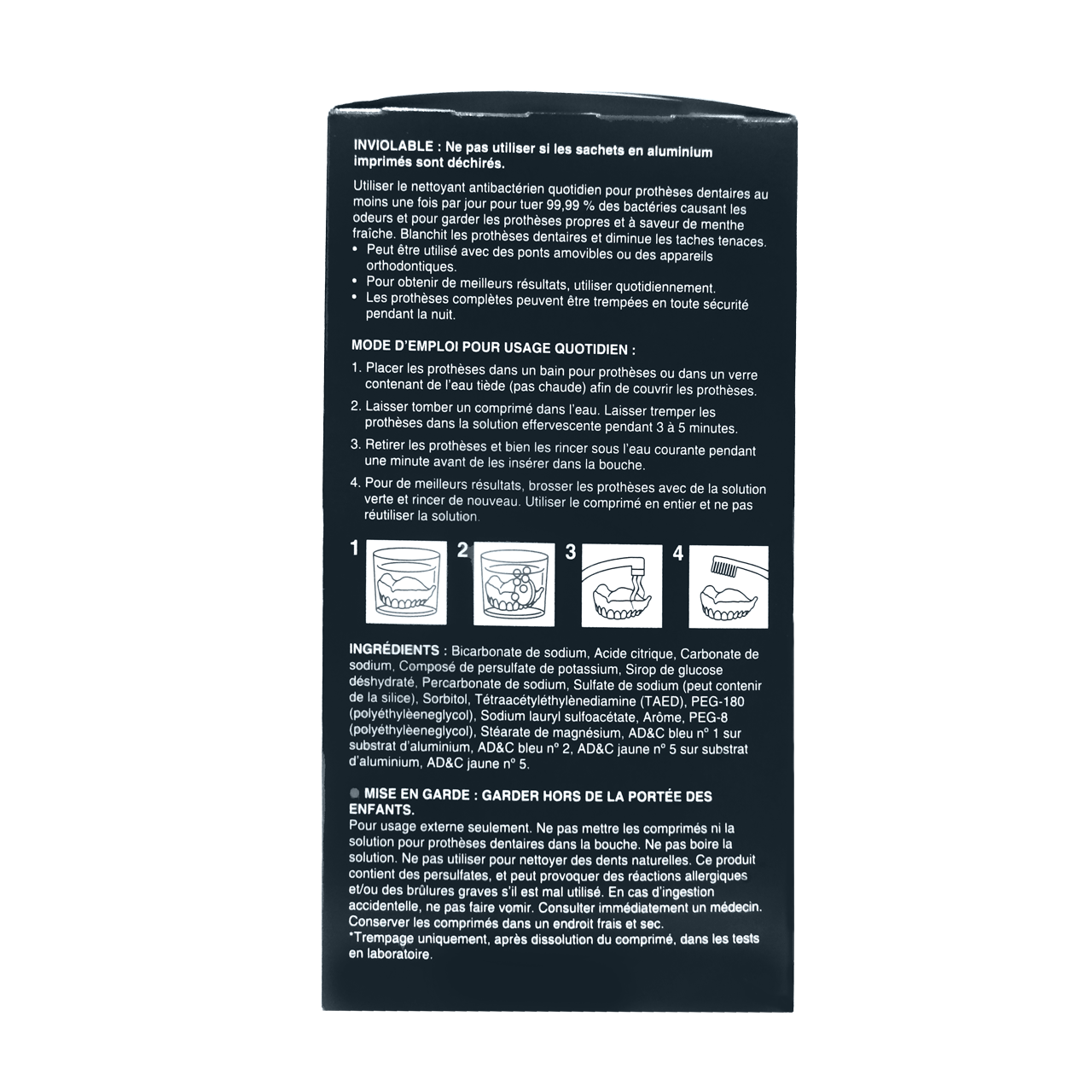 Option+ - Antibacterial Denture Cleanser Daily Care - Mint Flavour | 96 Tablets