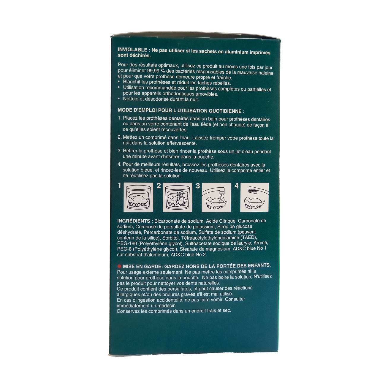 Option+ Overnight Denture Cleanser - Mint Flavour | 96 Individually Wrapped