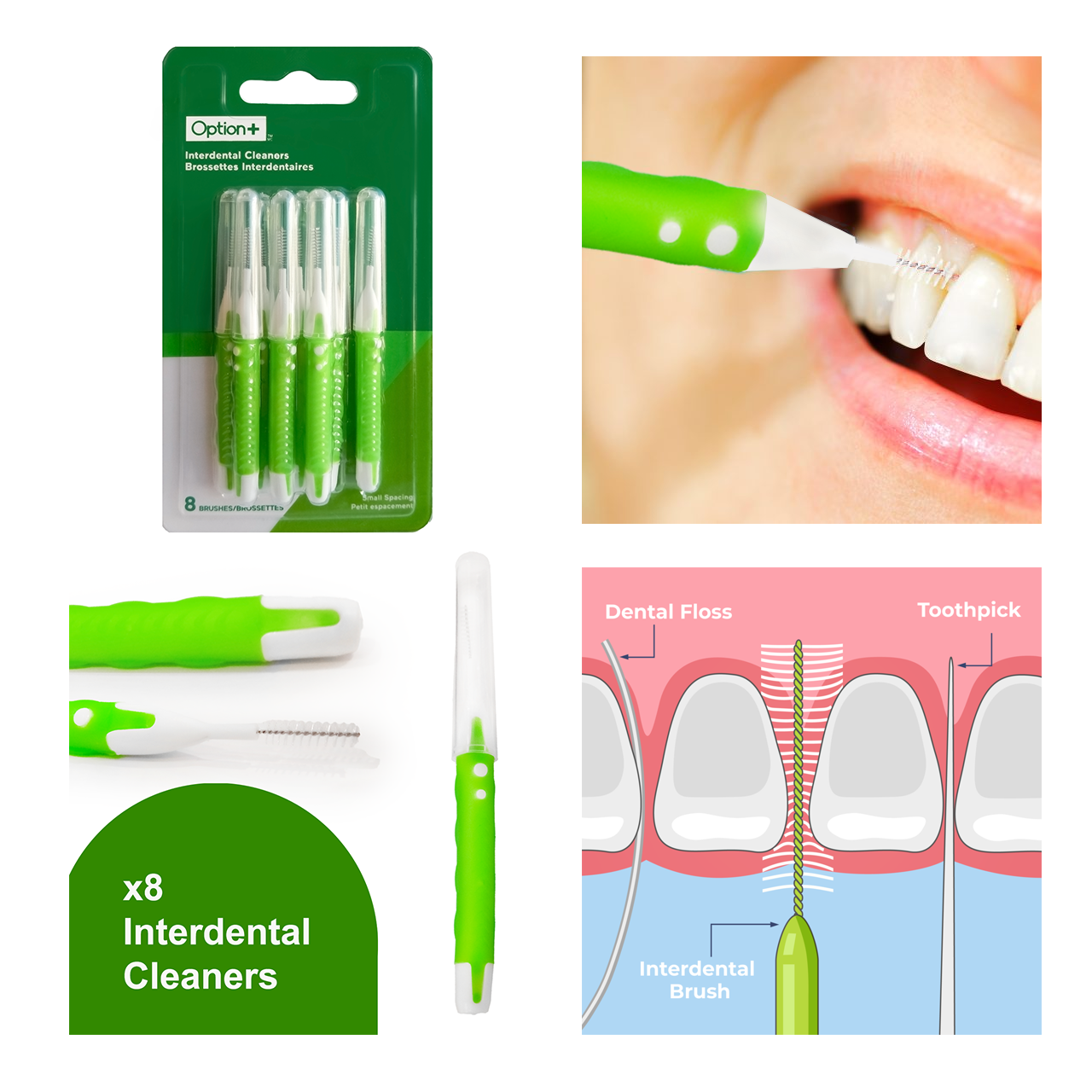 Option+ Interdental Cleaners, Small Spacing | 8 Brushes