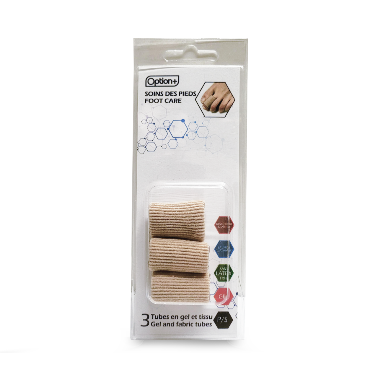 Option+ Cloth Toe Tubes - Gel & Fabric | 3 Tubes