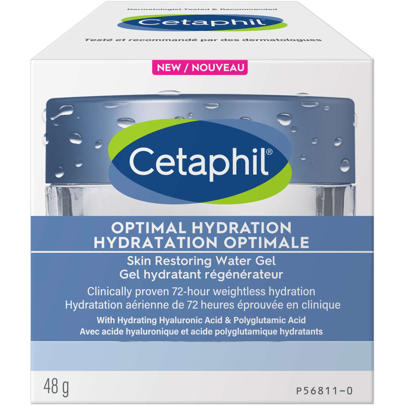 Optimal Hydration Skin Restoring Water Gel - Hydrating Face Moisturizer, 72 Hour Hydration, Ideal for Dry, Dehydrated Sensitive Skin, Fragrance Free, Dermatologist Recommended