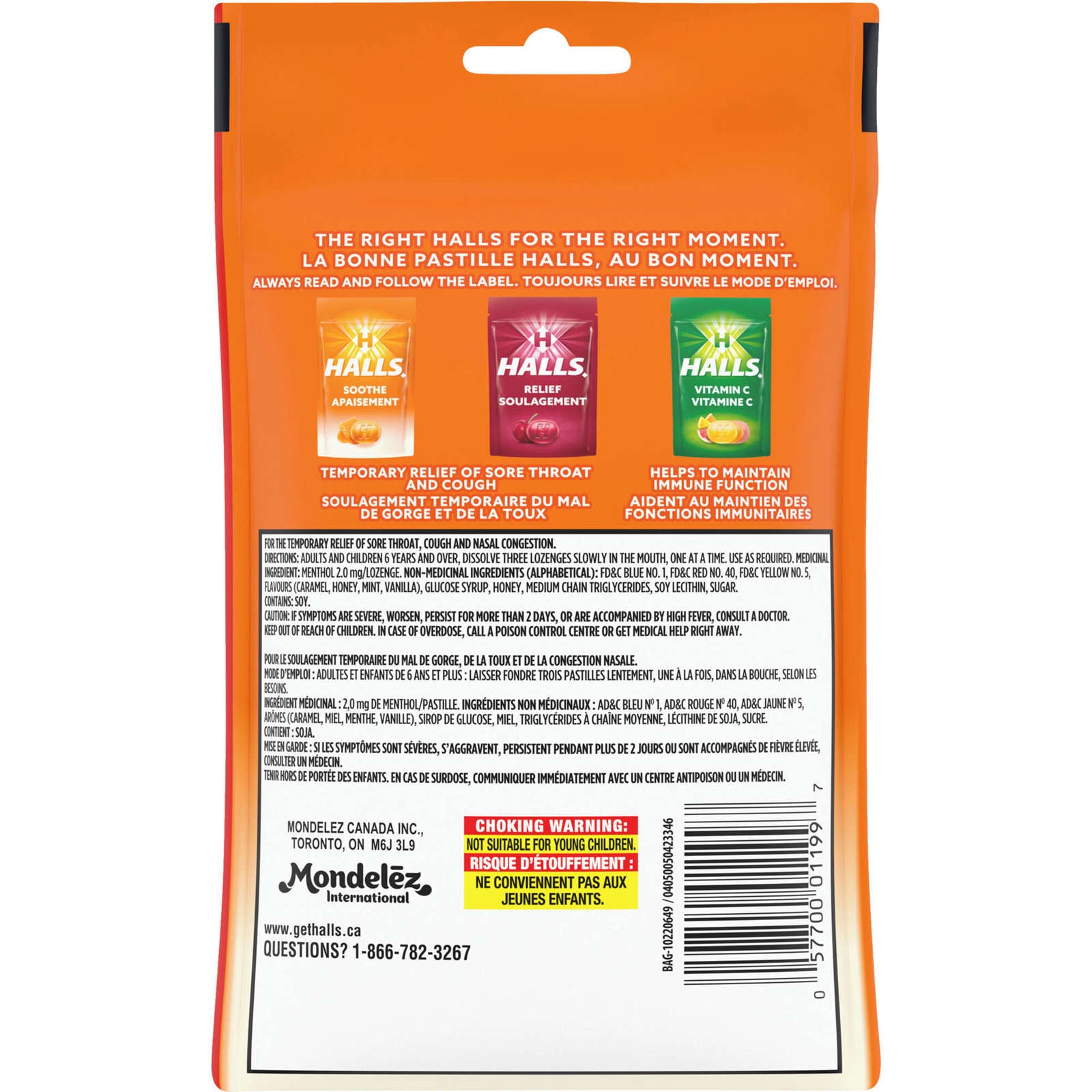 Halls Soothe Menthol Honey Flavour, 30 Cough Drops