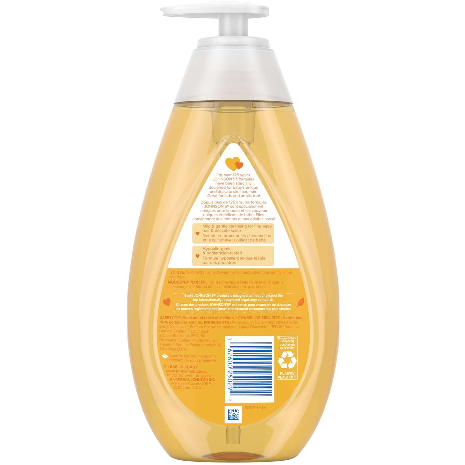 Johnson's Baby Shampoo, Paraben and Tear Free and Mild 600mL