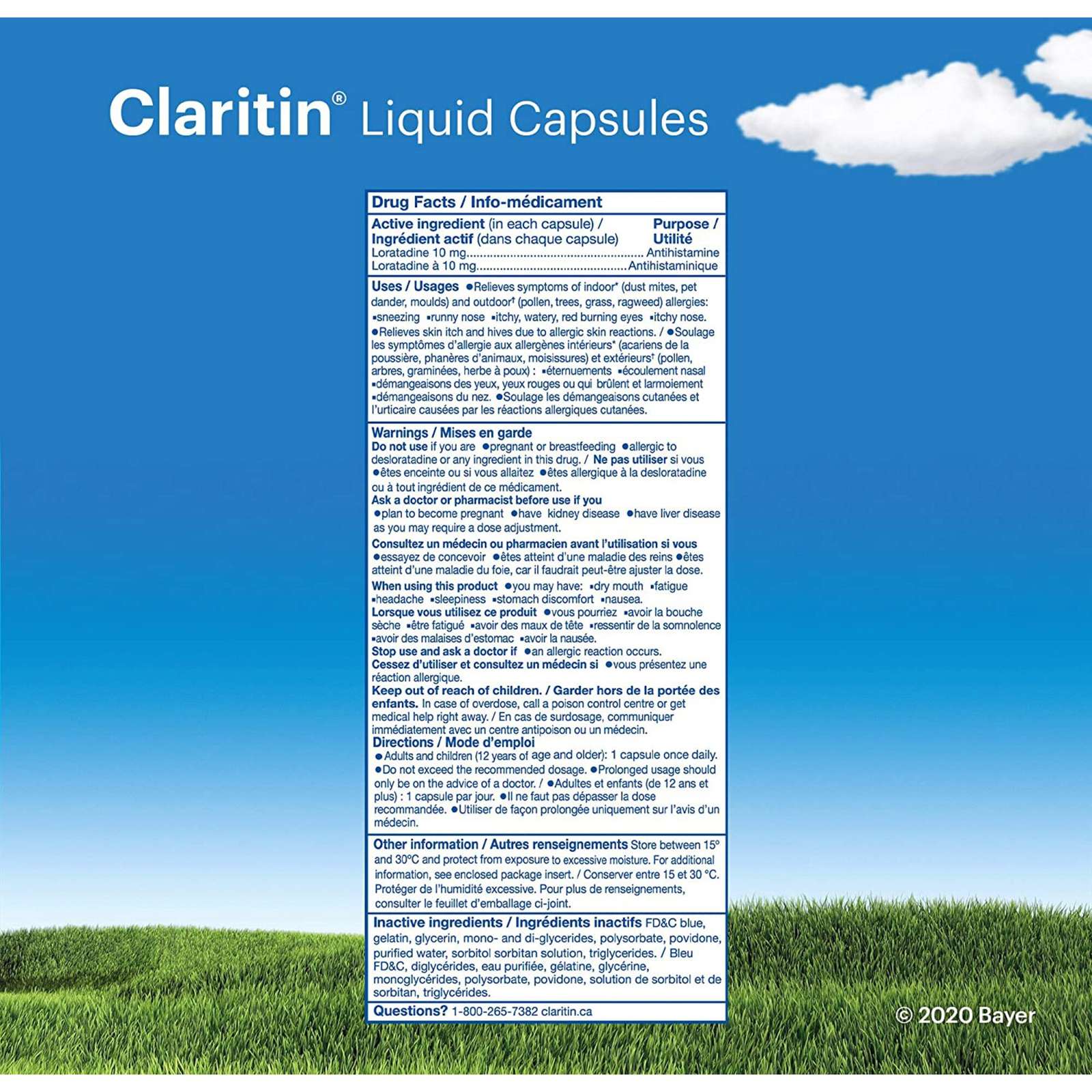 Claritin Liquid Capsules Allergy Medicine, Fast-Acting 24-Hour Non-Drowsy Relief 10 mg, 24 Capsules