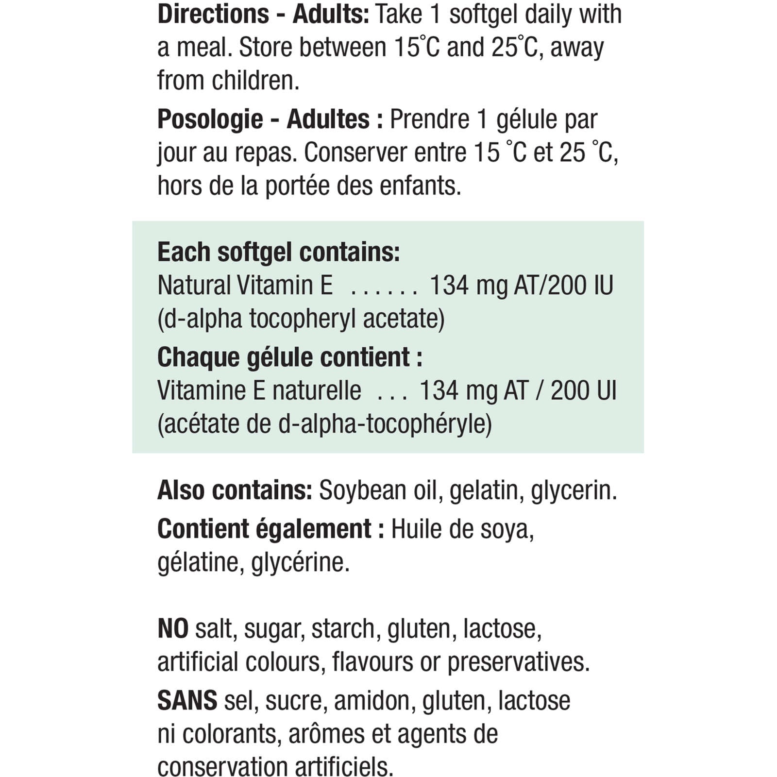 Vitamin E 200 UI/134 mg AT