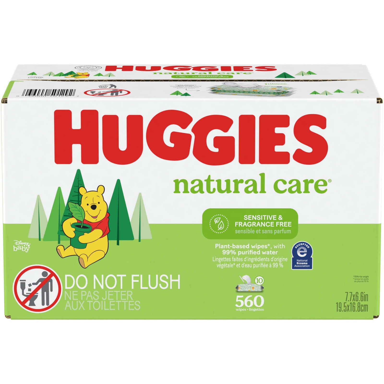 Huggies Natural Care Sensitive Baby Wipes, Unscented, 10 Flip-Top Packs (560 Wipes Total)