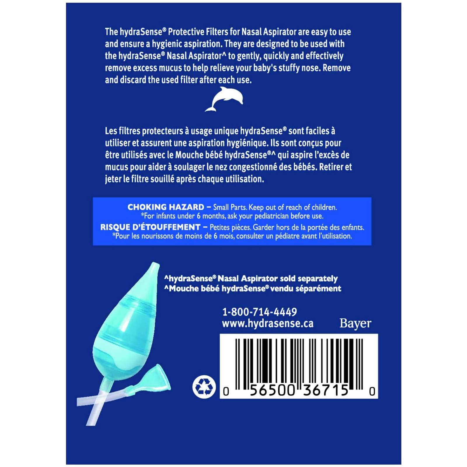hydraSense Protective Filters for Nasal Aspirator, Baby Nasal Care, Single-Use, 40 Filters