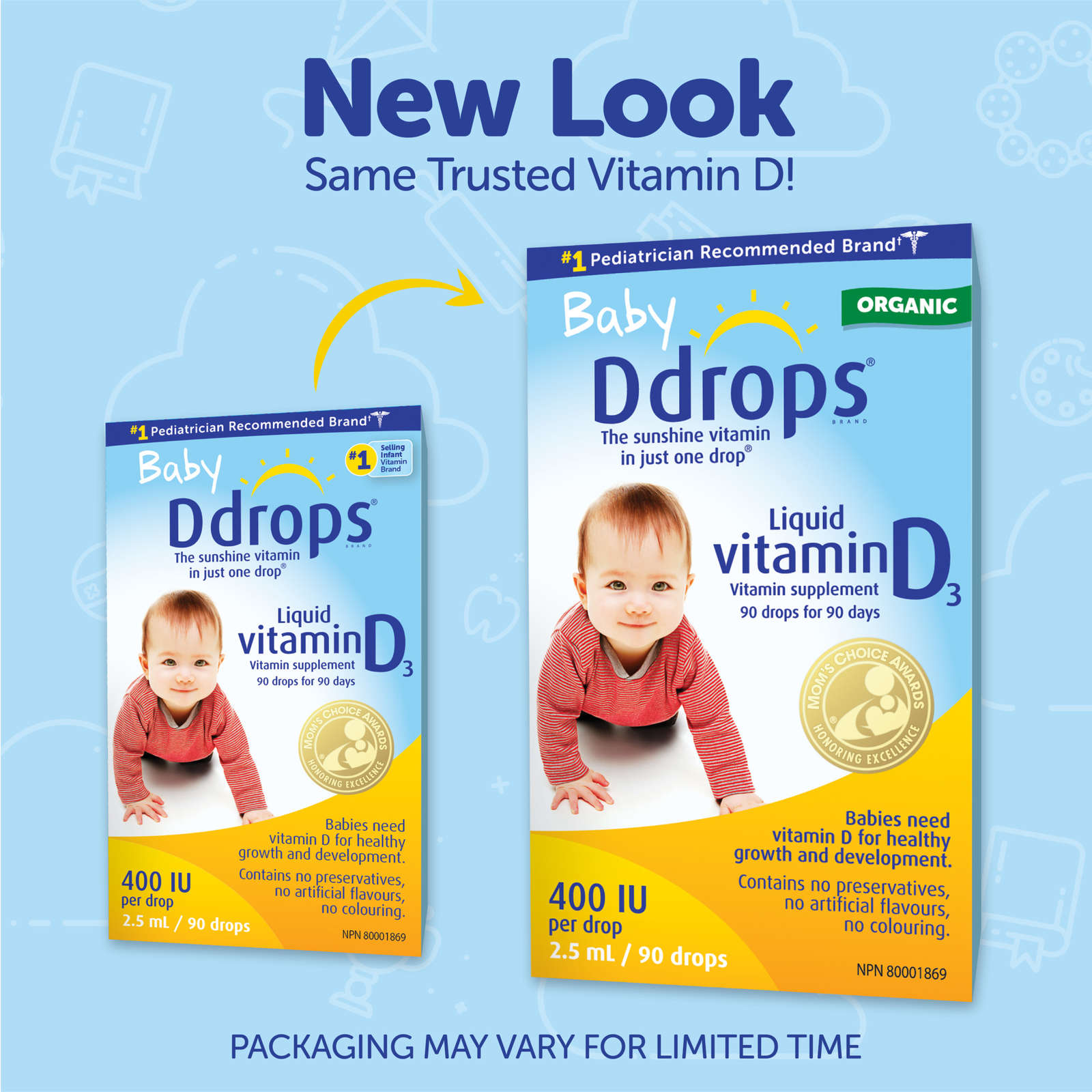 Baby Ddrops 400 IU Vitamin D3, 90 drops