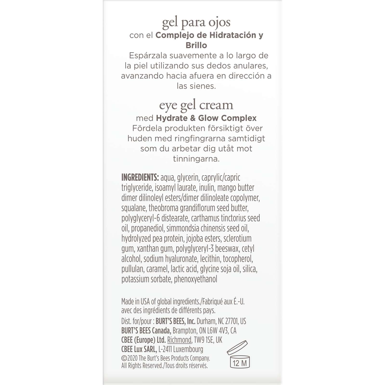 Burt's Bees® Truly Glowing™ Reawakening Eye Gel Cream, 14.1g