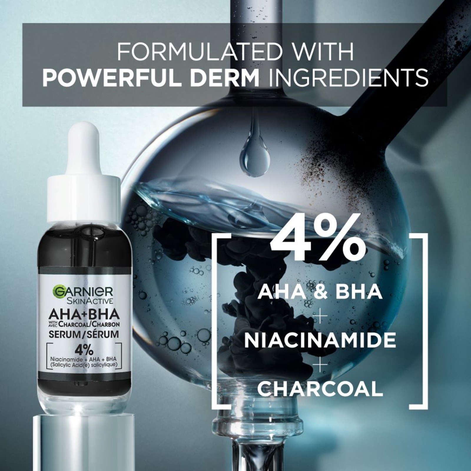 SkinActive, Pore-Purifying Serum, AHA + BHA With Charcoal