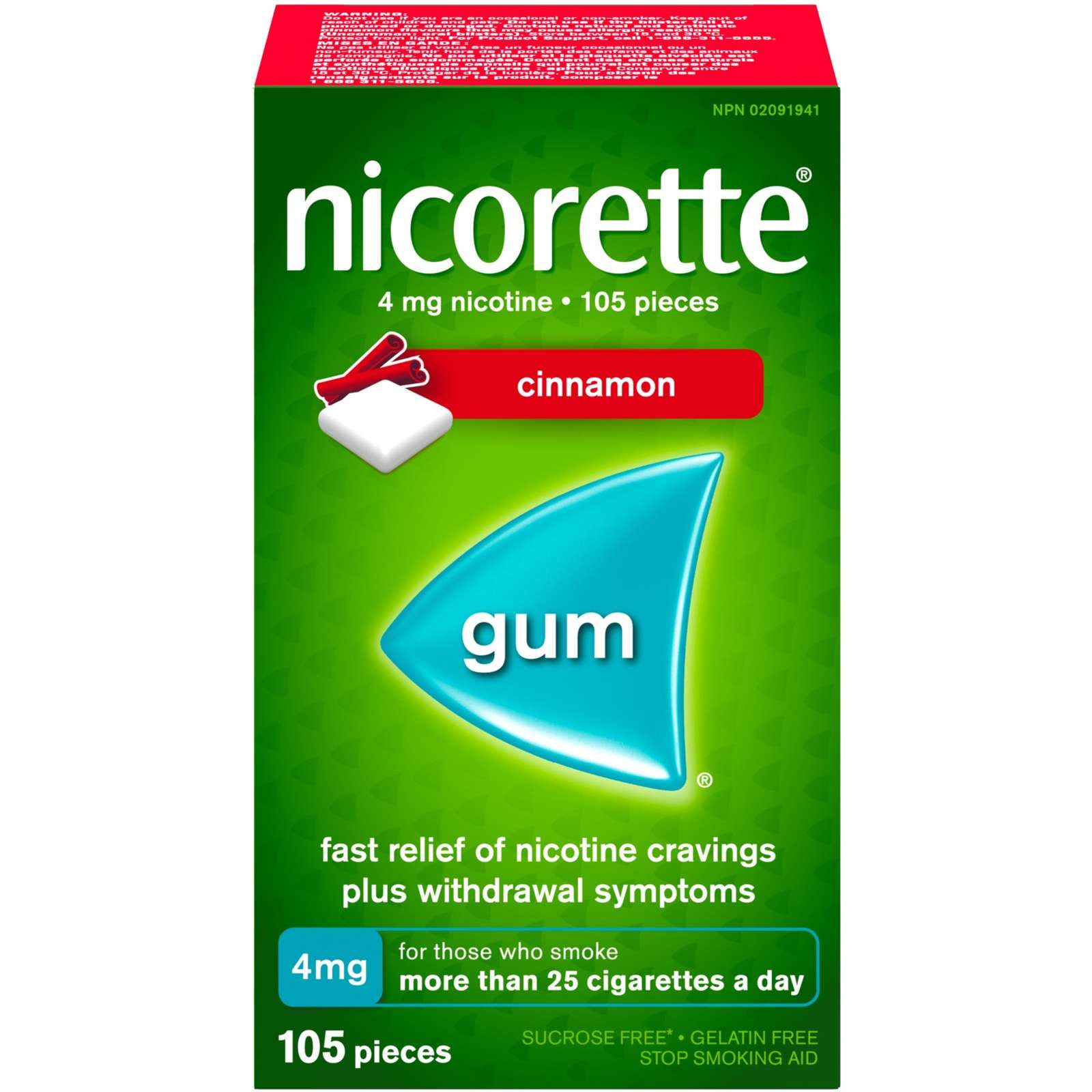 Nicotine Gum, 4 mg, Cinnamon Flavour