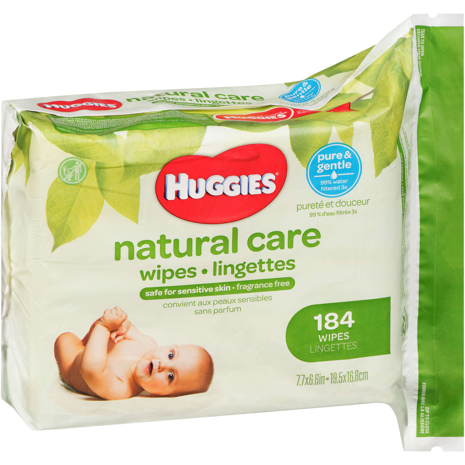 Natural Care Sensitive Baby Wipes, Unscented, 1 Refill Pack