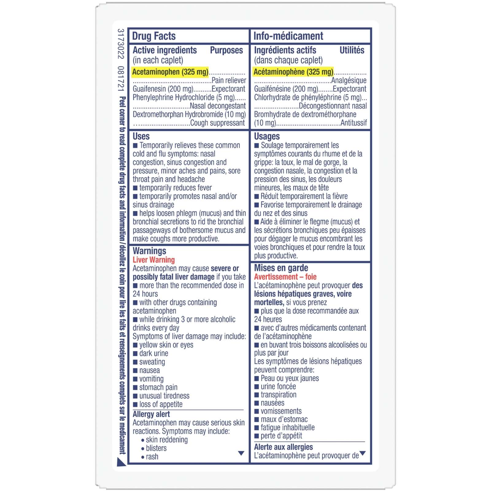 Multi-Action® Congestion, Cold & Cough Caplets