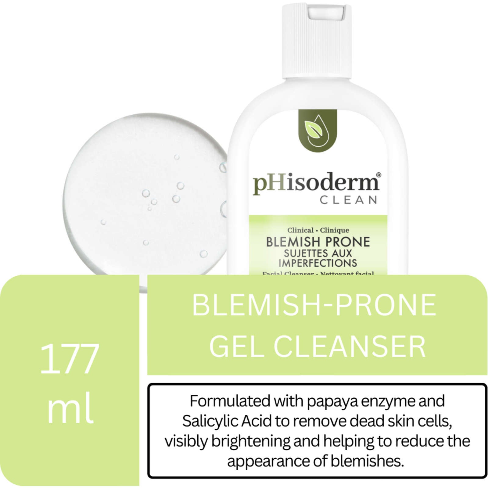CLEAN Blemish-Prone Facial Cleanser with Salicylic Acid and Hyaluronic Acid, Paraben-Free, Soap-Free, Mineral Oil Free