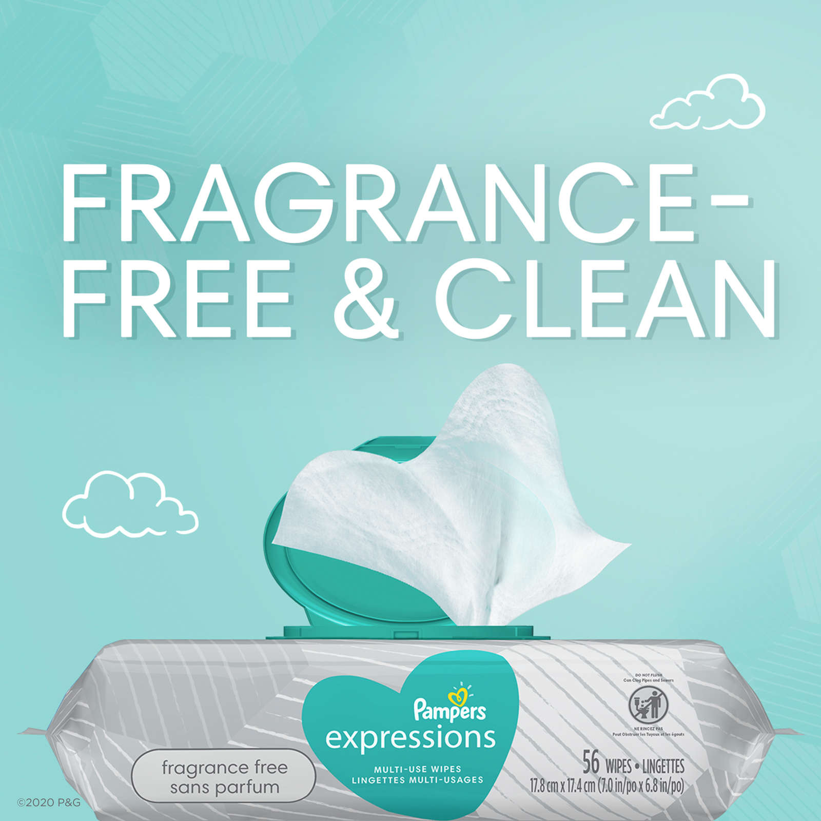 PAMPERS BABY WIPES EXPRESSIONS 1X FTMT Frag Free 8/56