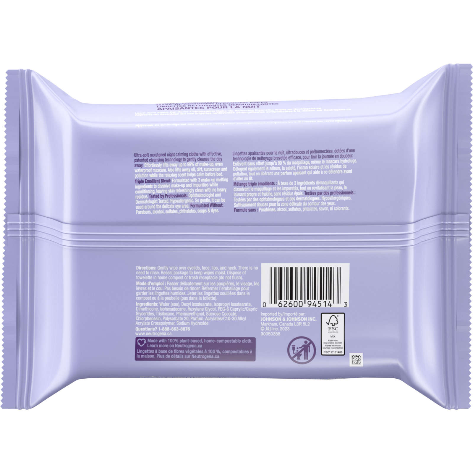 Night Calming Makeup Removing Cleansing Wipes