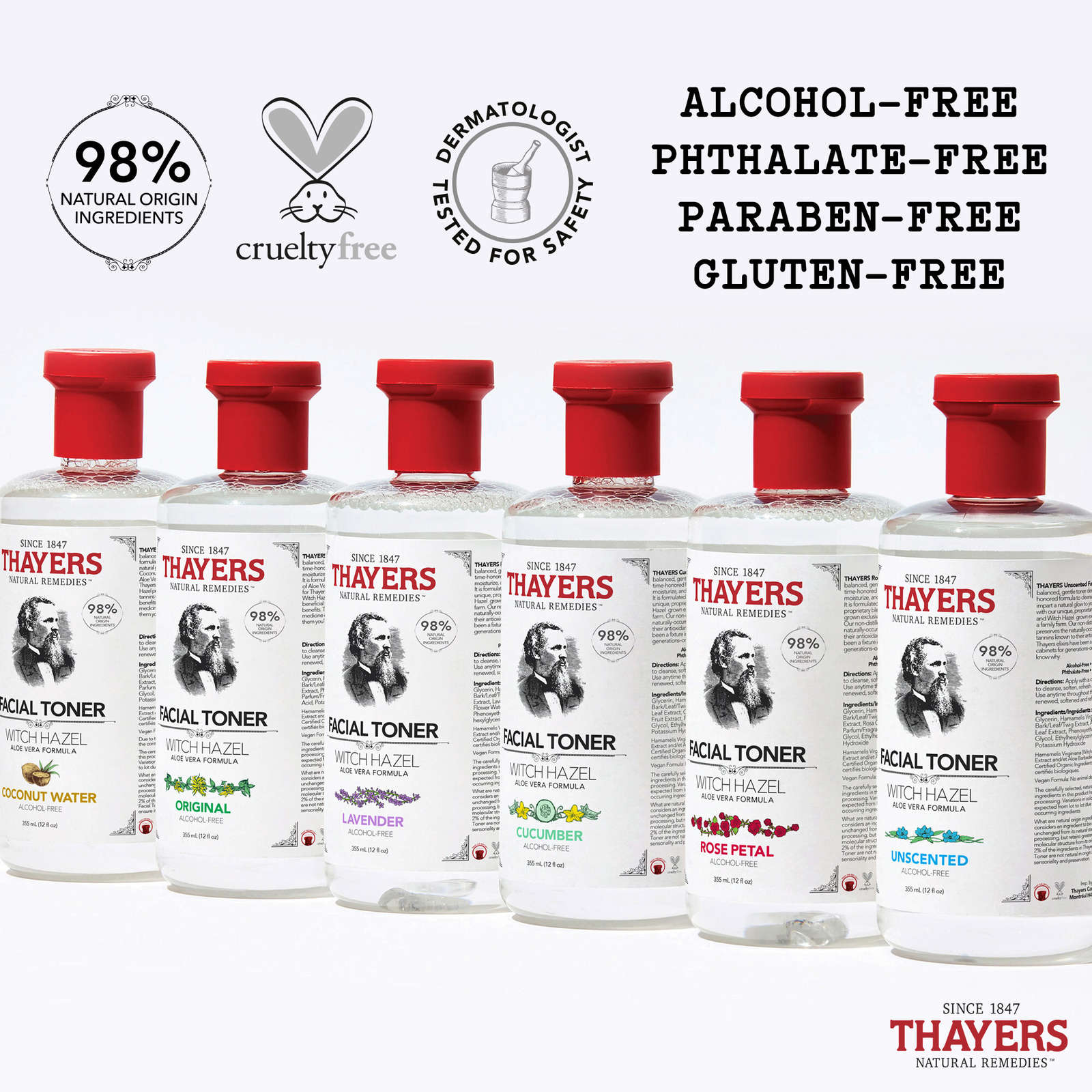 Unscented Alcohol Free Witch Hazel Face Toner with Aloe Vera