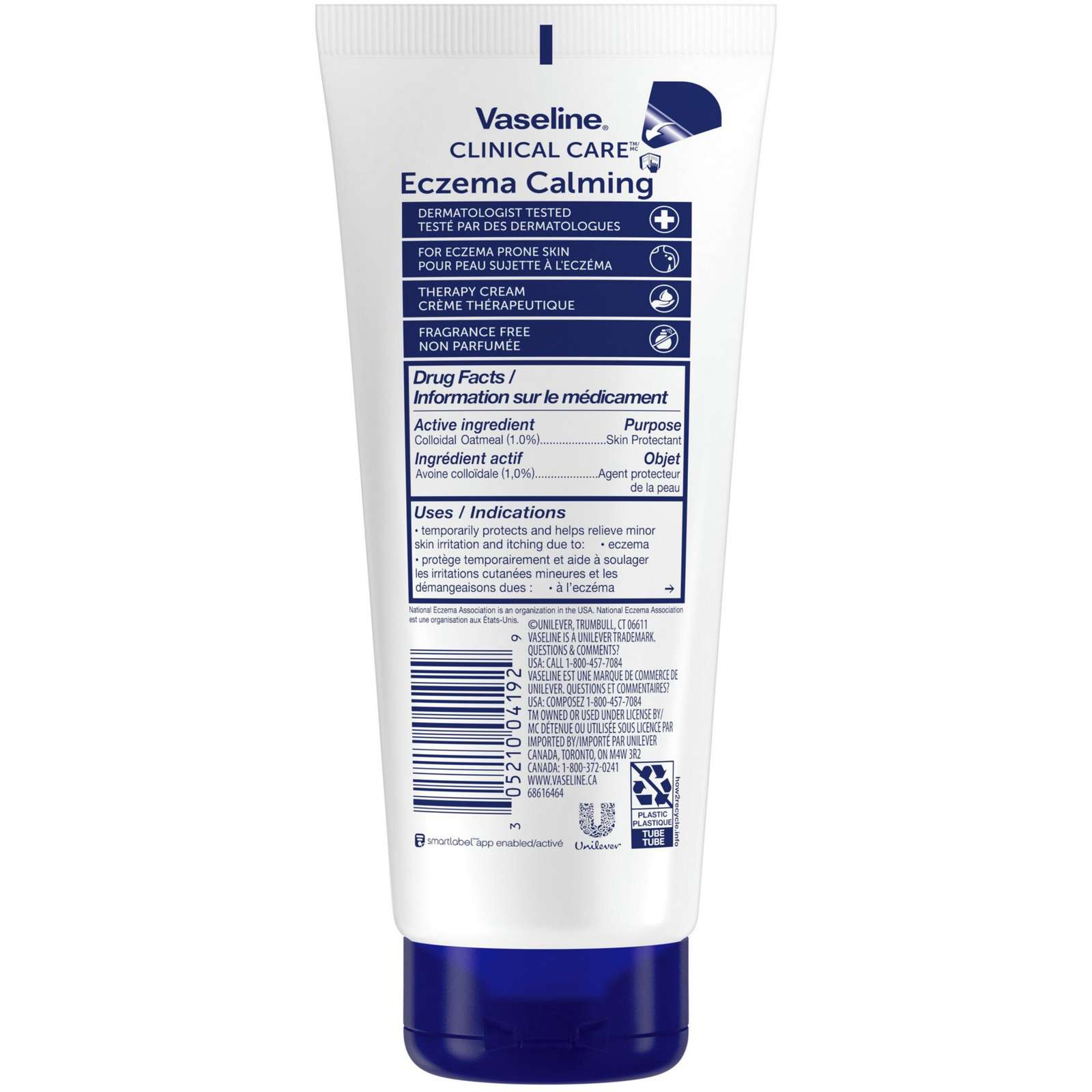 Vaseline Clinical Care™ Body Cream lotion for eczema prone skin Eczema Calming Therapy Cream with Colloidal Oatmeal Skin Protectant to provide instant relief for dry, itchy skin 200 ml