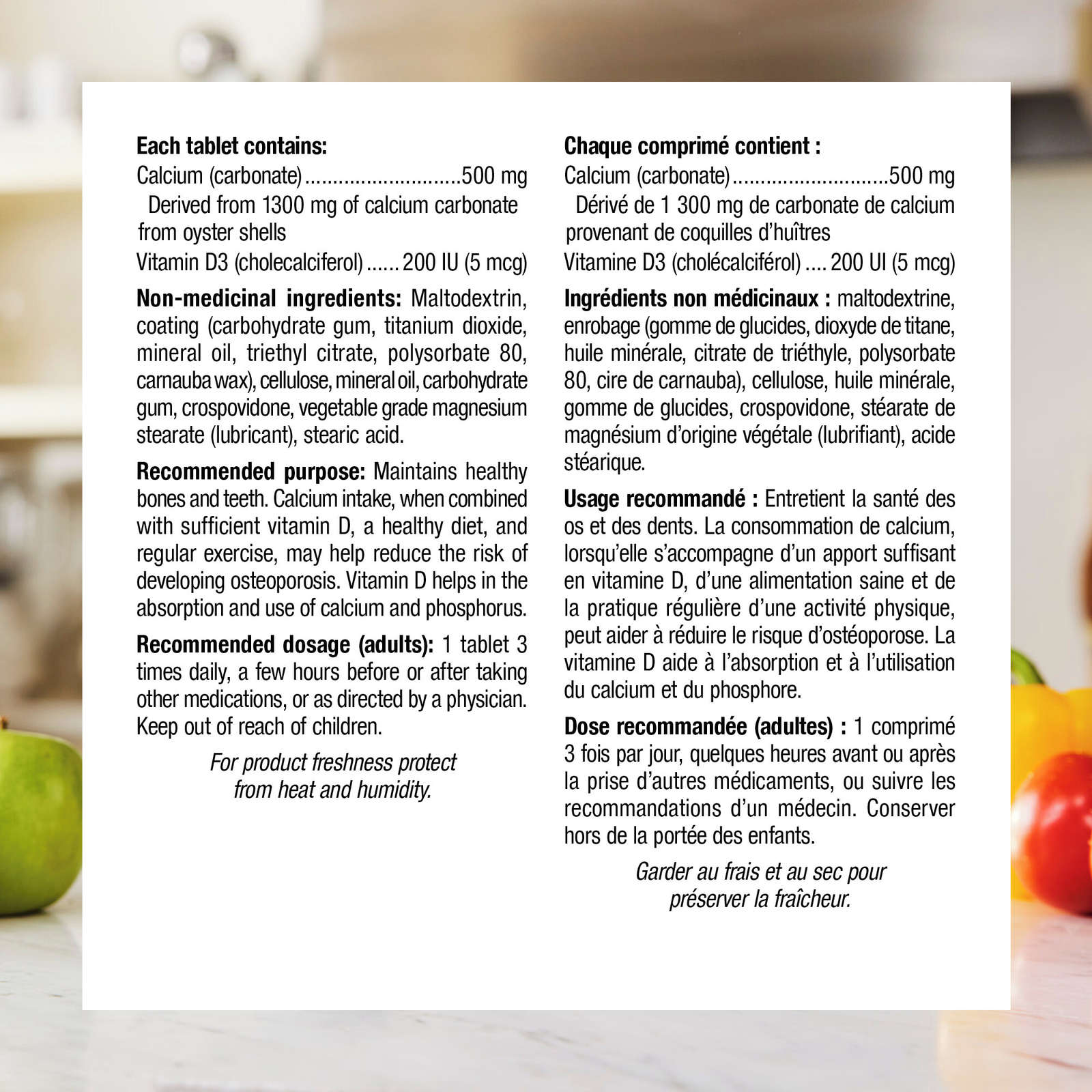 Calcium Vitamin D3 500 mg/200 IU