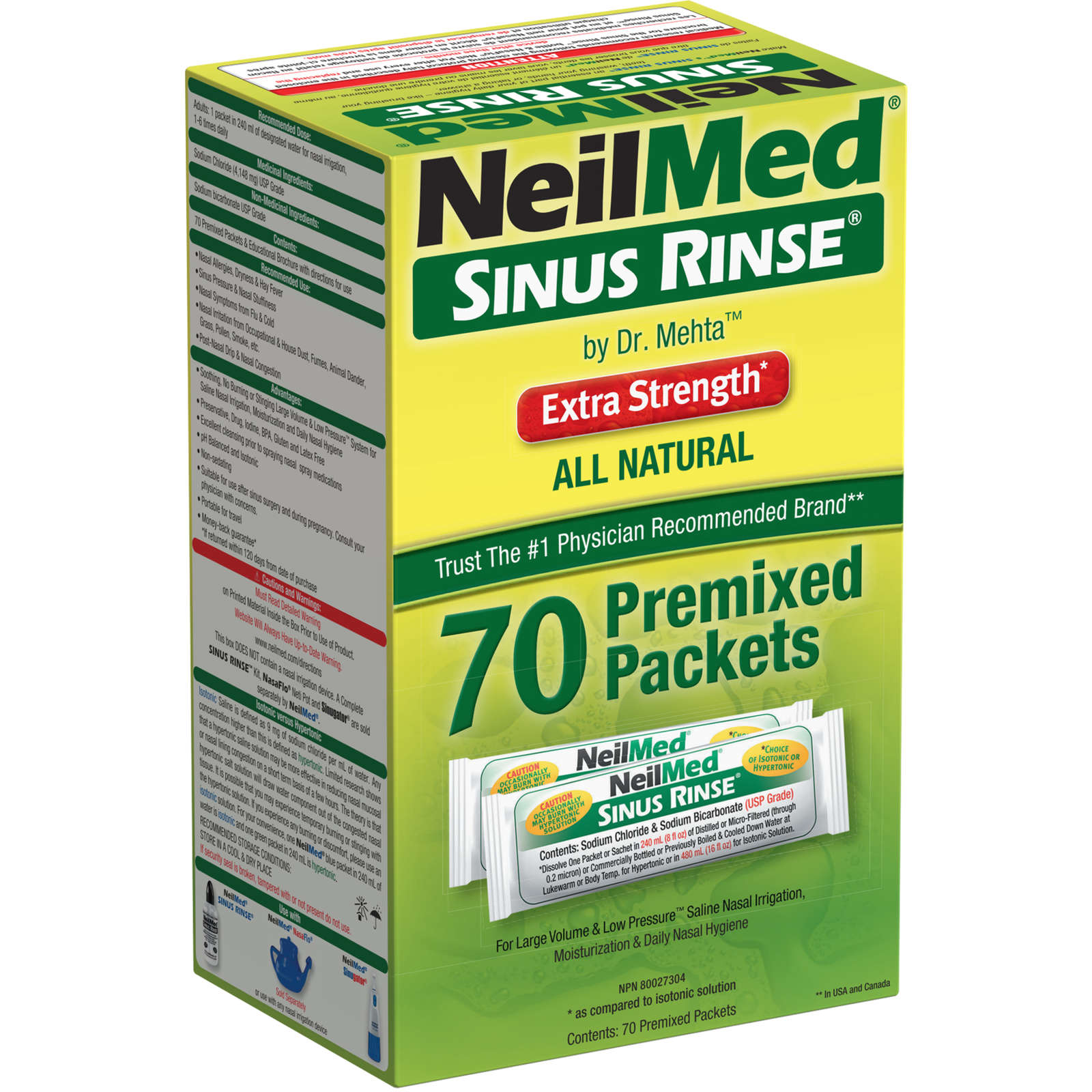 NeilMed Sinus Rinse Extra Strength Refills 70