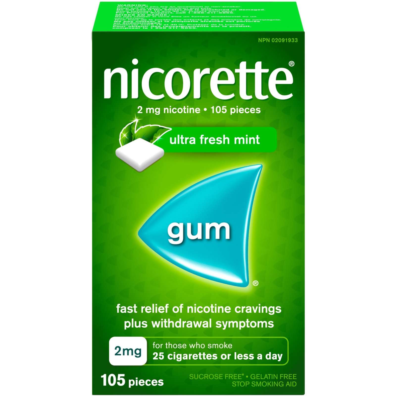 Nicotine Gum, 2 mg, Ultra Fresh Mint Flavour