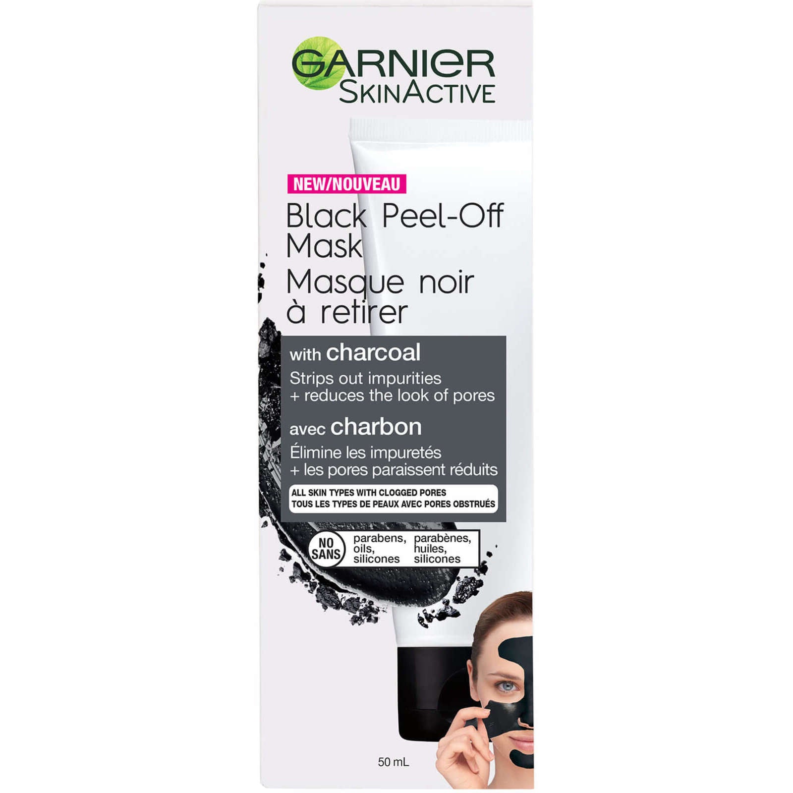 SkinActive Charcoal Black Peel-Off Mask Cleanser For Combination to Oily Skin