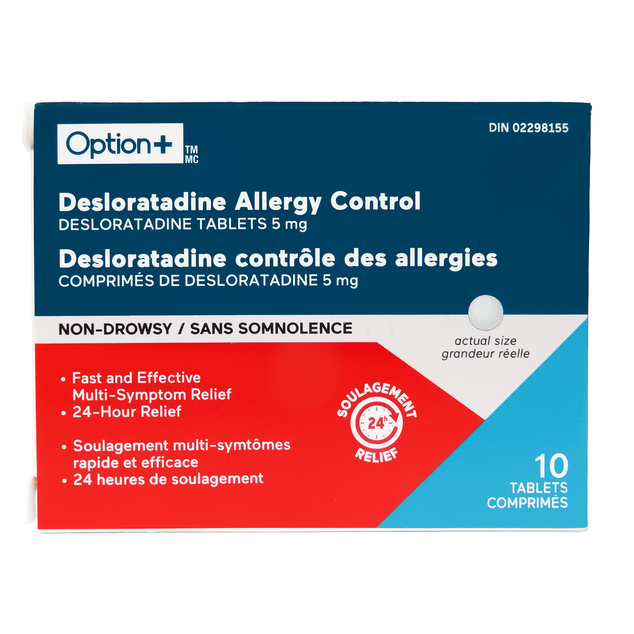 Option+ Desloratadine Allergy Control Tablets | 10 Tablets