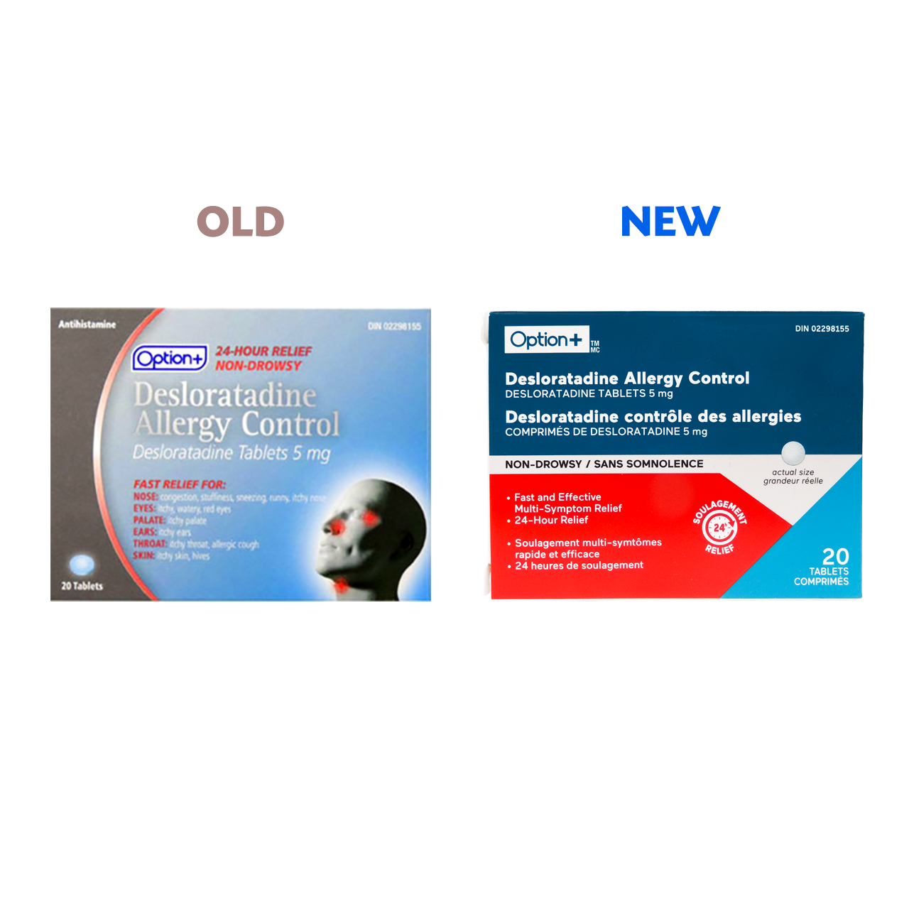 Option+ Desloratadine Allergy Control Tablets | 20 Tablets