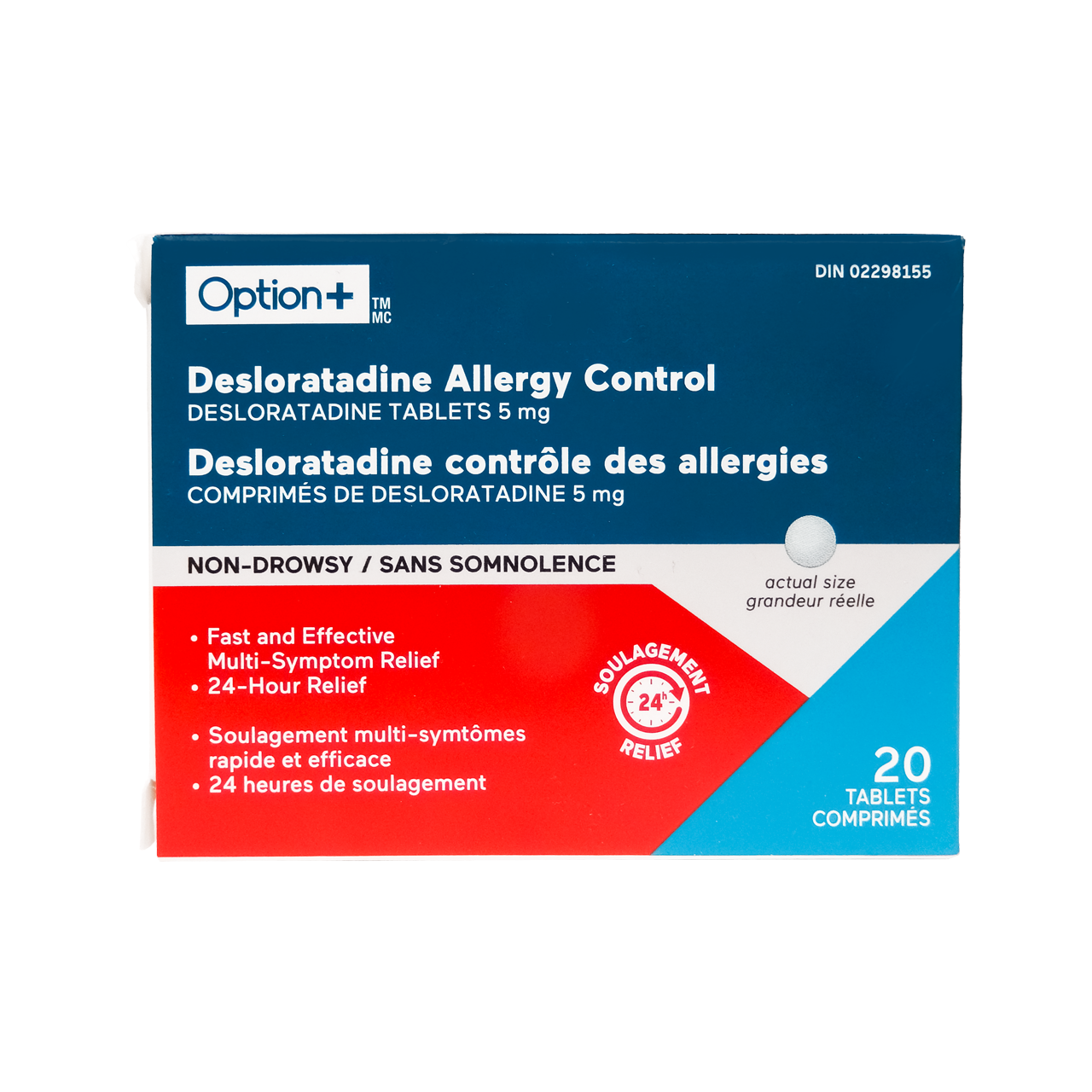 Option+ Desloratadine Allergy Control Tablets | 20 Tablets