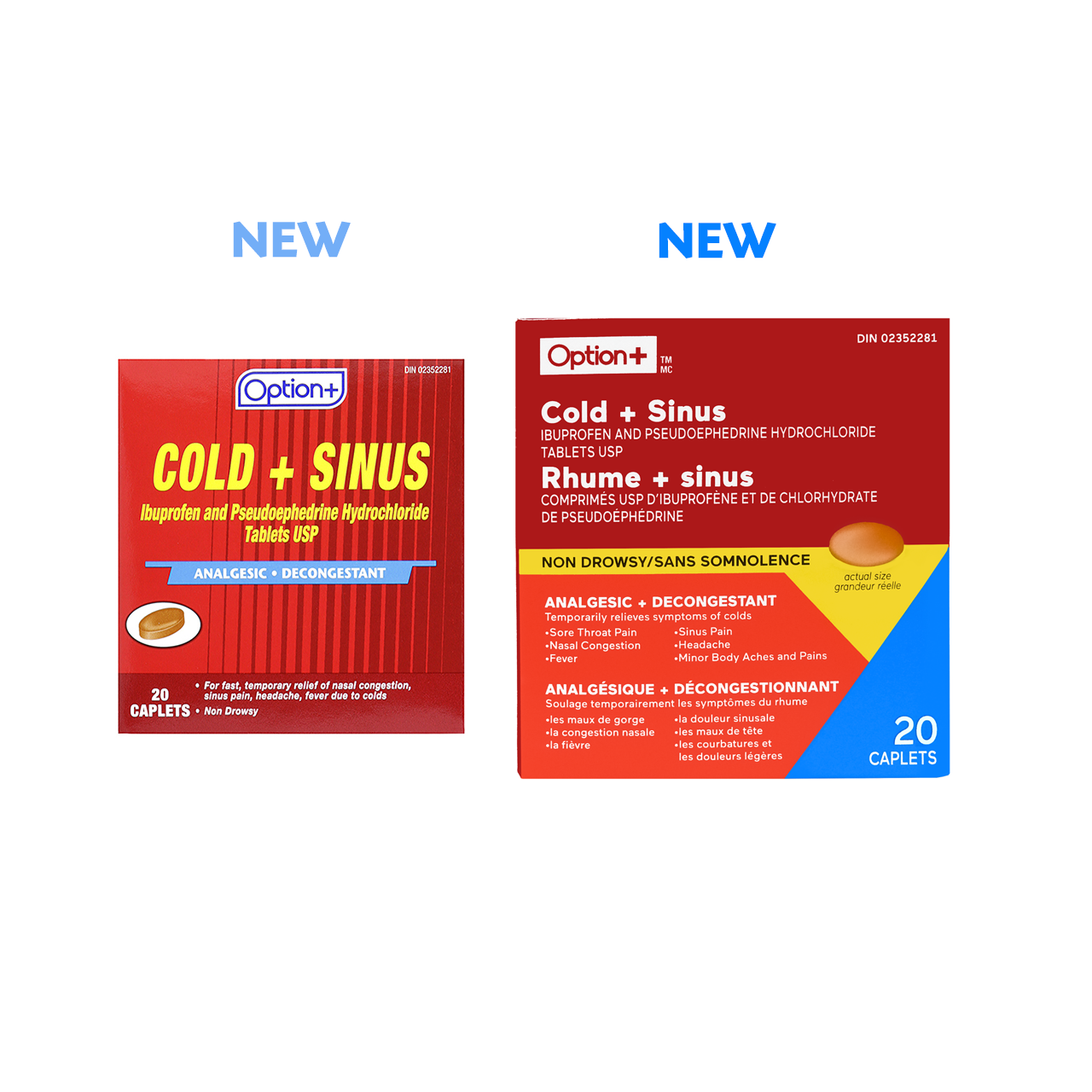 Option+ Cold + Sinus Relief | 20 Caplets