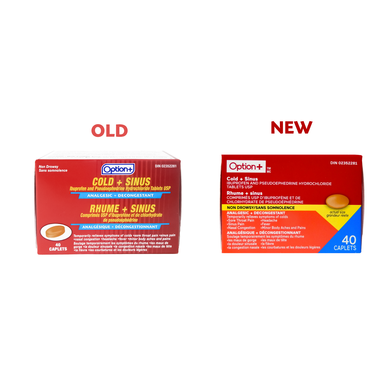 Option+ Cold + Sinus Relief | 40 Caplets