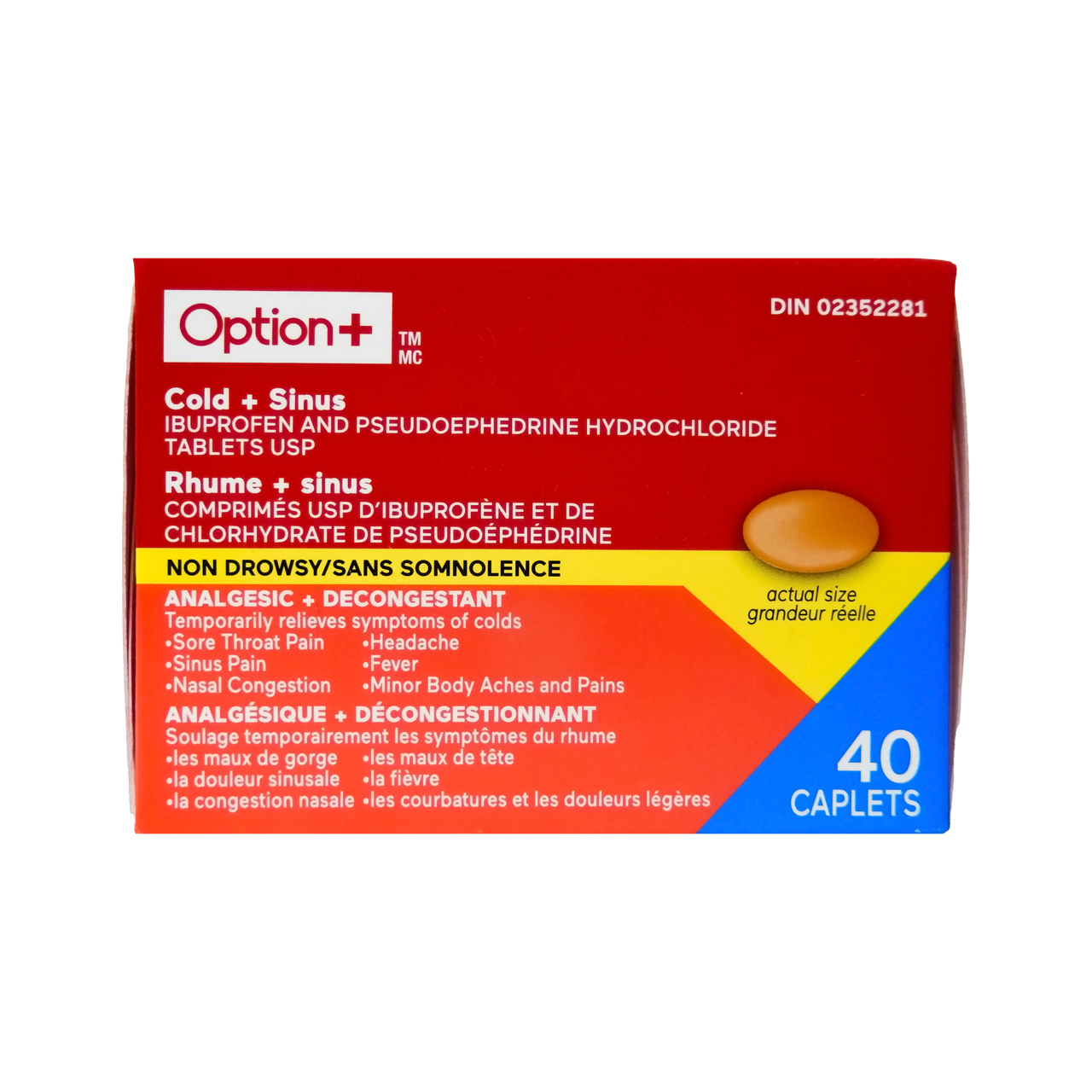 Option+ Cold + Sinus Relief | 40 Caplets