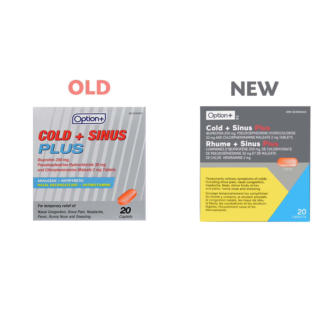 Option+ Cold + Sinus Plus Relief | 20 Caplets