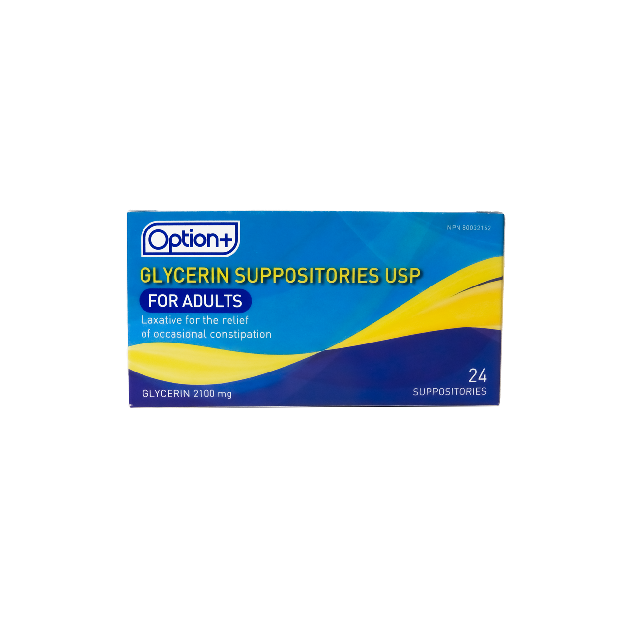 Option+ Glycerin Suppositories for Adults | 24 Suppositories