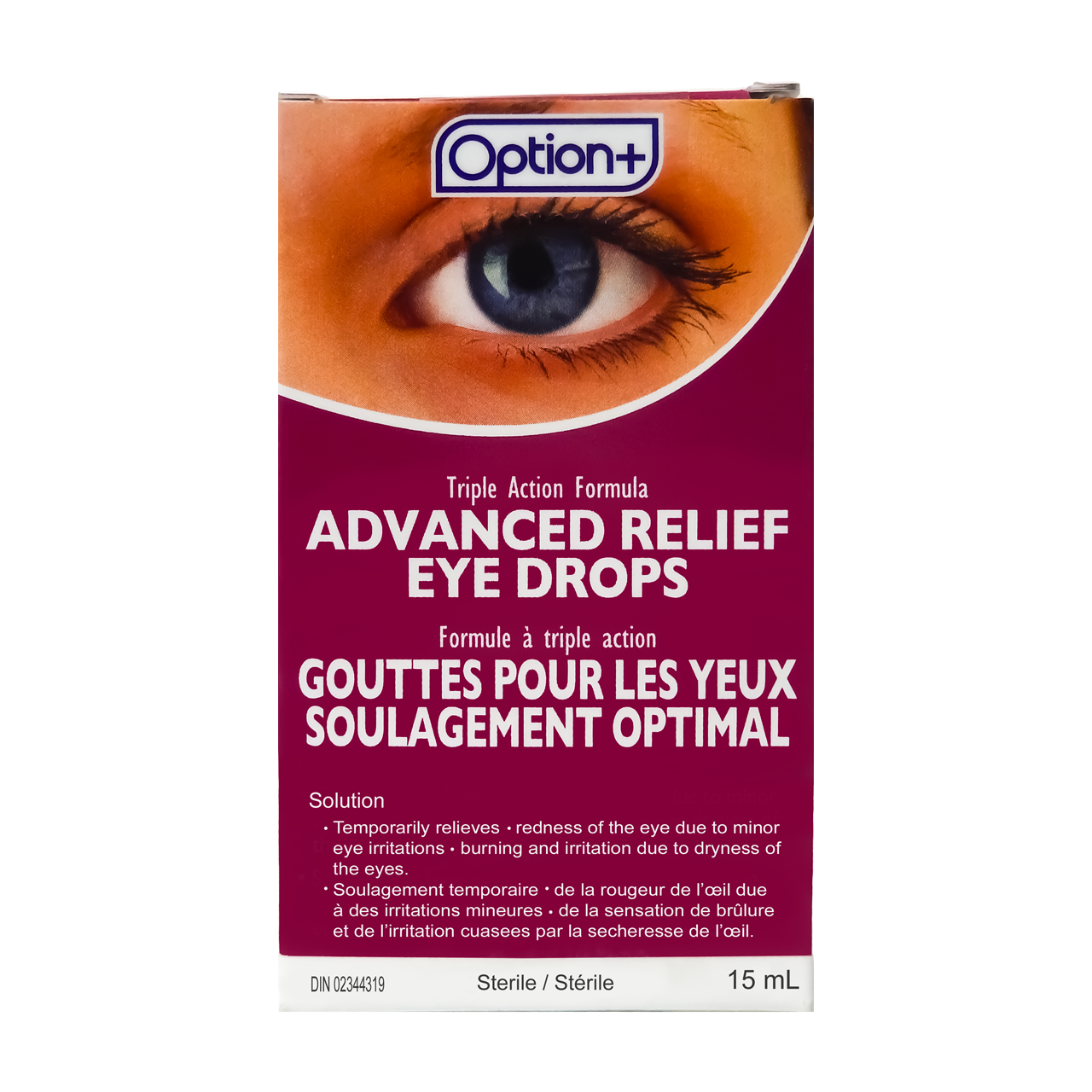 Option+ Advanced Relief Eye Drops - Triple Action Formula | 15 mL