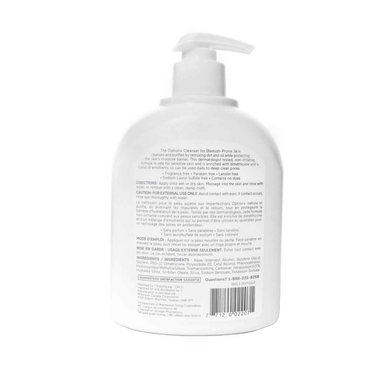 Option+ Hypoallergenic Skin Cleanser for Blemish Prone Skin | 500 mL