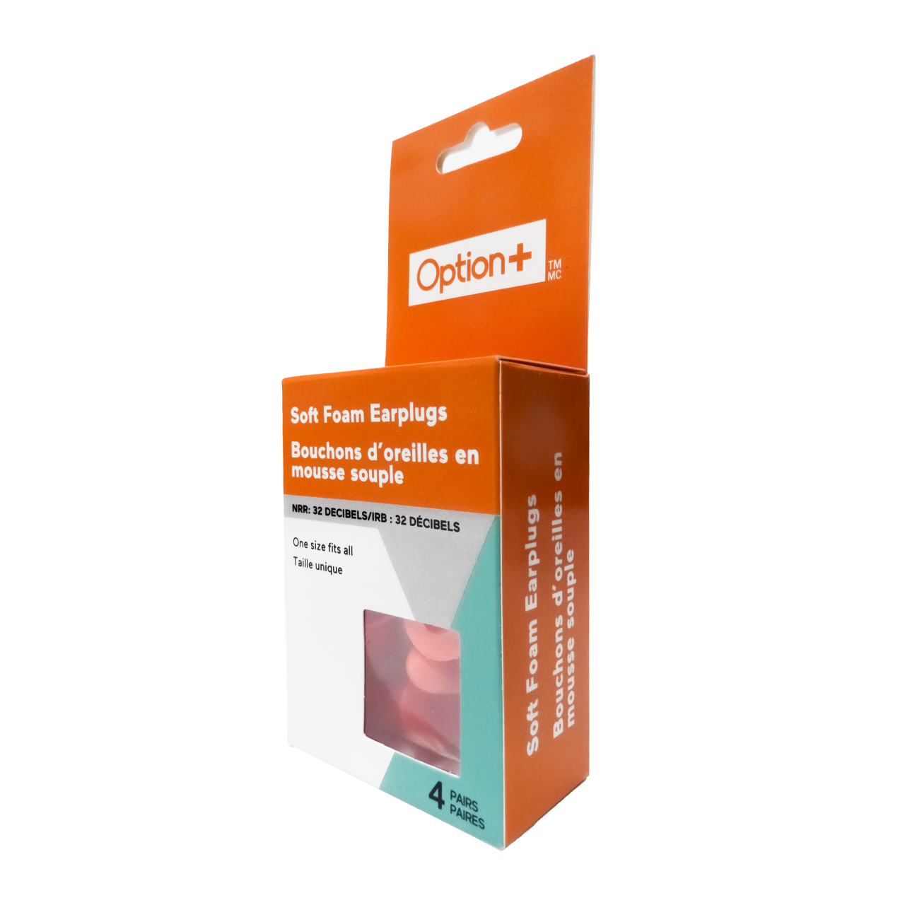 Option+ Soft Foam Earplugs | 4 Pairs