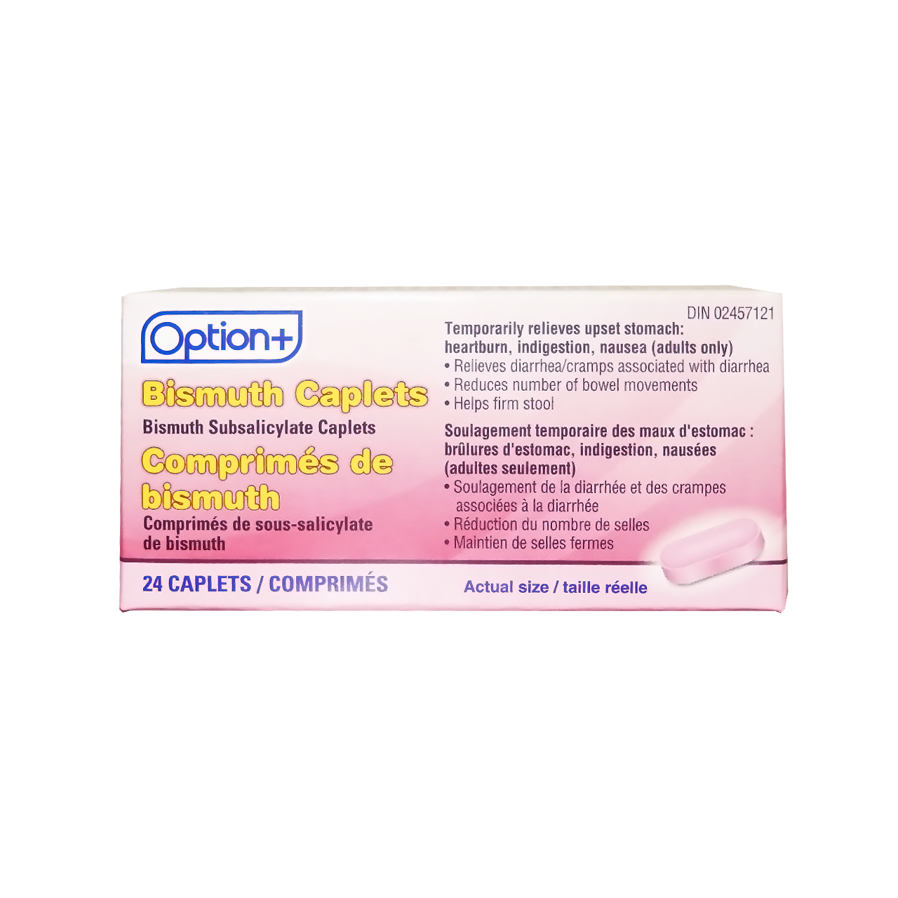 Option+ Bismuth Subsalicylate 262 mg | 24 Caplets