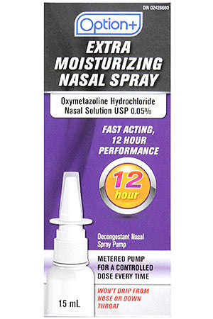 Option+ Extra Moisturizing Nasal Spray with Metered Pump | 15 ml