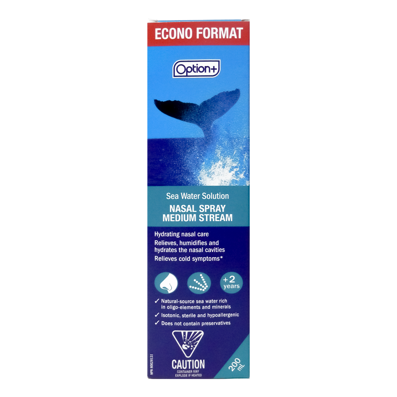 Option+ Sea Water Solution Nasal Spray Medium Stream | 200 mL