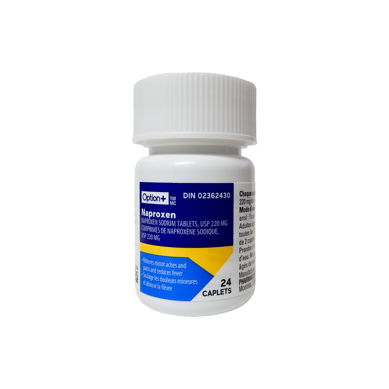 Option+ Naproxen Sodium Tablets USP 220 MG - 12HR | 24 Caps