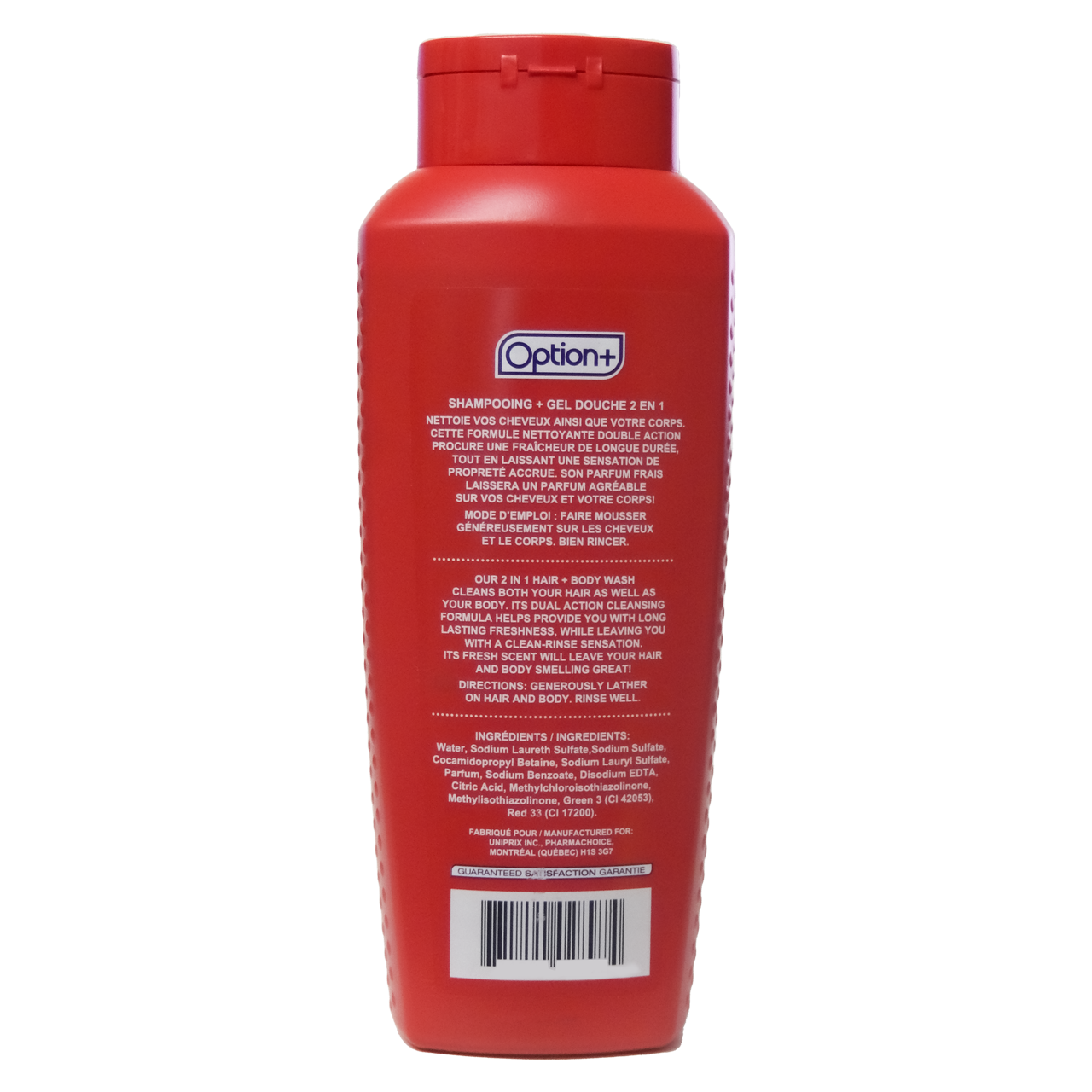 Option+ Hair + Body Wash For Men Double Action 2IN1 - Fresh Scent | 532 mL